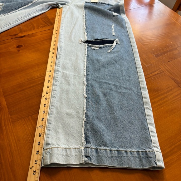 NWT Forever 21 Color-blocked Women’s Low Rise Wide Leg Jeans Size 30 - Picture 15 of 16